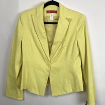 AK Anne Klein Yellow Linen Single Button Blazer Suit Top Women&#39;s Size ME... - $19.75
