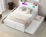 Merax Queen Size Wood Captain Platform Bed with Storage LED Headboard,2 ... - £579.53 GBP