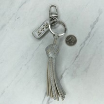 R + F Rhinestone Silver Tassel Chunky Bag Charm Clip Keychain Keyring - $6.92
