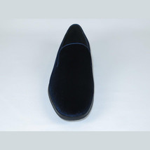 Mens Santino Luciano Shoes Soft Velvet Slip on Loafer Formal C351 Navy Blue image 3