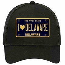 I Love Delaware Novelty Black Mesh License Plate Hat - £22.38 GBP