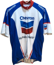 Chevron Human Energy Blue White Full Zip Team VOmax Bicycles Cycling Jer... - $20.13