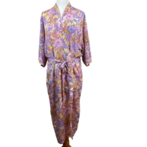 The Lingerie Collection Robe Womens Large Purple Floral 3/4 Kimono Sleev... - £27.96 GBP