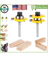Versatile Tongue and Groove Wood Cutting Router Bit Set - 2 Pcs, 1/4 Inch - $39.86 CAD