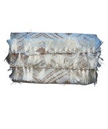CREAM TAN AZTEC BOHO TASSELED CLUTCH PURSE HANDBAG  WOVEN WOMEN FOLD OVE... - $16.99 CAD
