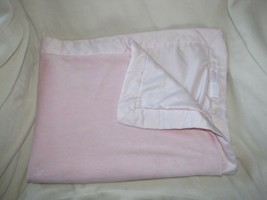 First Impressions Pink Satin Plush Velour Fleece Crib Baby Blanket Smooth Solid - £31.15 GBP