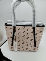 Marc Jacobs Always Full Logo Tote Bag Purse Handbag Beige Rose Multi Scr... - $133.65