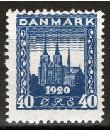 ZAYIX Denmark 160 MH 40o dark blue Roskilde Cathedral Architecture 08302... - £38.10 GBP