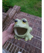 Frog Sponge Holder Soap Dish Ceramic Wide Open Mouth Vintage  - $25.99 CAD