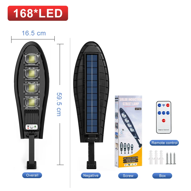 9000000Lumen Outdoor Solar Lights 168LED Rechargeable Lamp Remote Control Motion - £164.22 GBP