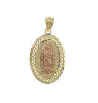 10k Gold Virgin Mary Guadalupe Pendant Two tone - £148.33 GBP