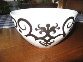 Roscher &amp; Co-Tuzani-Soup/Cereal Bowl-Black Florentine on White-Indonesia - $149.01 MXN