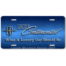 Lincoln Continental Inspired Art on Blue FLAT Aluminum Novelty License Tag Plate - $17.99
