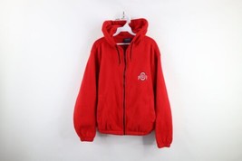 Vtg 90s Womens Large Spell Out Ohio State University Full Zip Fleece Hoodie USA - £47.11 GBP