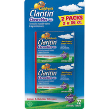 Children&#39;s Claritin Chewables Antihistamine, Grape Flavor, 5 mg, 72 Chew... - $17.09+