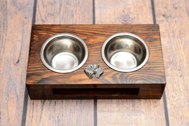 A dog’s bowls with a relief from ARTDOG collection -Soft-Coated Wheaten ... - $35.64