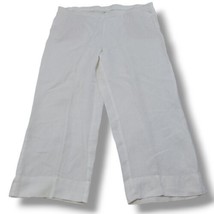 J. Jill Pants Size Large W41&quot;xL25&quot; J Jill Love Linen Pants Wide Leg Capris Capri - £23.79 GBP