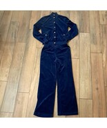 Lauren Ralph Lauren petite sz P/P PP navy blue velour tracksuit jacket p... - $64.00
