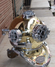 Antique Brass Scuba DEEP Diving Divers Helmet Mark V US Navy Vintage - £242.63 GBP