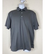PGA Tour Men Size M Gray Knit Airflux Polo Shirt Short Sleeve Solid - £5.32 GBP