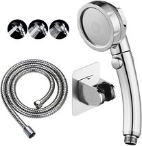 KAIYING Drill-Free High Pressure Handheld Shower Head with, Chrome)+Brac... - £21.94 GBP