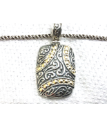 Sterling Silver 18k Yellow Gold Pendant Sterling 18” Cable Link Chain OR... - $238.08