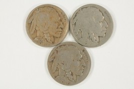 Menge Von 3 Buffalo Nickels (1918-P +D +S ) IN Gut Sich VF Zustand ,Natur Farbe - £35.59 GBP