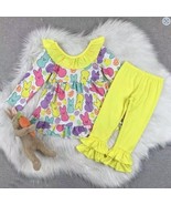 NEW Boutique Easter Bunny Rabbit Peeps Tunic Ruffle Leggings Girls Outfi... - $8.17 CAD+
