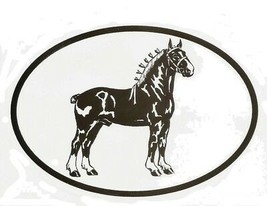 Belgian Draft Horse Decal - Equine Discipline Oval Black &amp; White Window ... - $4.00