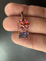 585 14K RG Stamped Amethyst Purple Orange Red Flower Size 7 Ring - $911.17 MXN