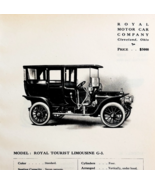 1908 Royal Model G-3 Limousine Print Catalog Advertisement Automobilia F14F - $29.99