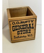 Vintage ? General store wood pencil cup pen cup desk NC 4 In By 4 Inches - $11.29