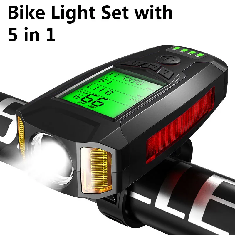 Light Bicycle Speedometer Light Bike Front Headlight MTB Computer Bicycle - £9.40 GBP+