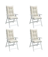  Highback Chair Cushion Set of 4 Melange Cream 100% Polyester - $2,608.28 MXN