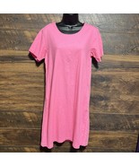 Jane Ashley Shift T-Shirt Dress Small Pink Short Sleeve Career Office Se... - $23.99 CAD