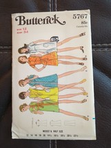 5767 BUTTERICK 1960&#39;s Misses One Piece Dress Sewing Pattern Size 12 UC FF - £18.70 GBP