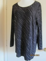 Woman&#39;s Top T-Shirt XL APT.9 Essentials Black Rayon/Spandex Long Sleeve - £11.47 GBP