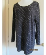 Woman&#39;s Top T-Shirt XL APT.9 Essentials Black Rayon/Spandex Long Sleeve - £11.26 GBP