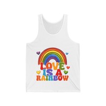 love is a rainbow quote Unisex Jersey Tank men women - £18.32 GBP+