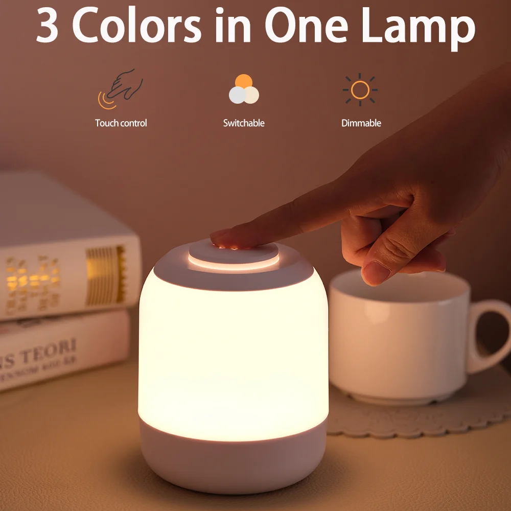 Ht light touch lamp table lamp bedside lamp bedroom lamp with touch sensor portable usb thumb200