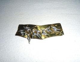 Sharon Sims Brutalist Mixed Metal Brooch Pin 1996 Called &quot;Fly Away&quot; - $54.45