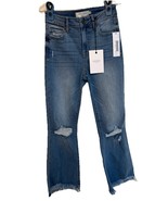 Hidden Happi Jeans Women 26 Cropped Flare Frayed Hem Medium Wash HD3178C - $561.98 MXN