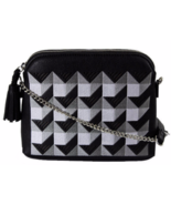 Danielle Nicole Kingsley Black White Crossbody Bag Geo Print Chain Strap Purse - $28.00