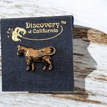 Vintage Ashley-Elliott Collection GoldTone Cow Discovery Of California L... - $276.11 MXN