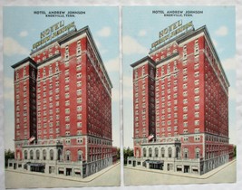 (2) Vintage HOTEL ANDREW JOHNSON, KNOXVILLE, TENNESSEE Linen Postcards U... - £7.07 GBP