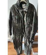 Vintage Mens Hunting Trophy Club Padded Coveralls Jumpsuit Large Camo Zi... - £58.29 GBP