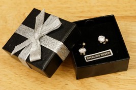 New Jewelry Sterling Silver CZ Rhinestone Dangle 6MM Brilliant Pierced Earrings - £15.86 GBP