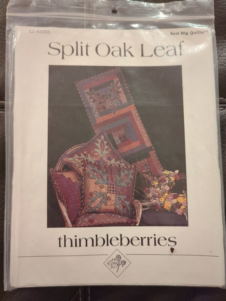 Split Oak Leaf Thimbleberries Runner & Pillows Applique Quilt Pattern Uncut - $11.39