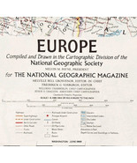 1969 Europe Map National Geographic Vintage Mediterranean Sea 30 x 28.5&quot;... - $29.99