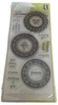 Inkadinkado Clear Stamps Round Frames Just Saying Thank You Miss You Card Making - £4.47 GBP